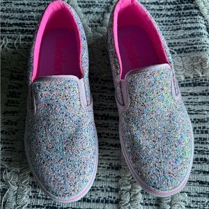 Skechers Girls Size 2 Glitter Slip Ons